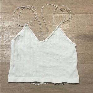 Full Tilt White Sleeveless Ribbed Camisole